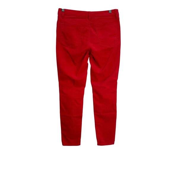 Ann Taylor Loft Modern Skinny Red Corduroy Pants Sz 4 Sleek Versatile Essential - Picture 2 of 9